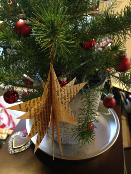 Handmade Ornaments from an Old Book