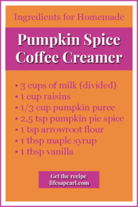 Homemade Pumpkin Spice Creamer Recipe Pin