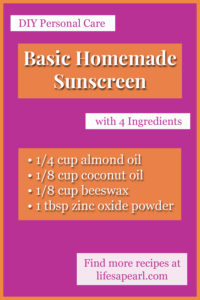 Basic Homemade Sunscreen Recipe Pin