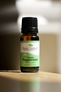 peppermint essential oil bottle for nausea