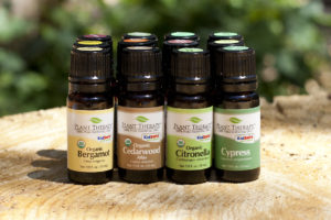 Rows of essential oils considered pregnancy safe