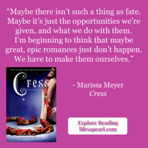 Book Quote Pin from Cress, book three of The Lunar Chronicles