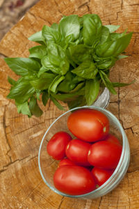 New Vegetables to Use - basil and tomatoes