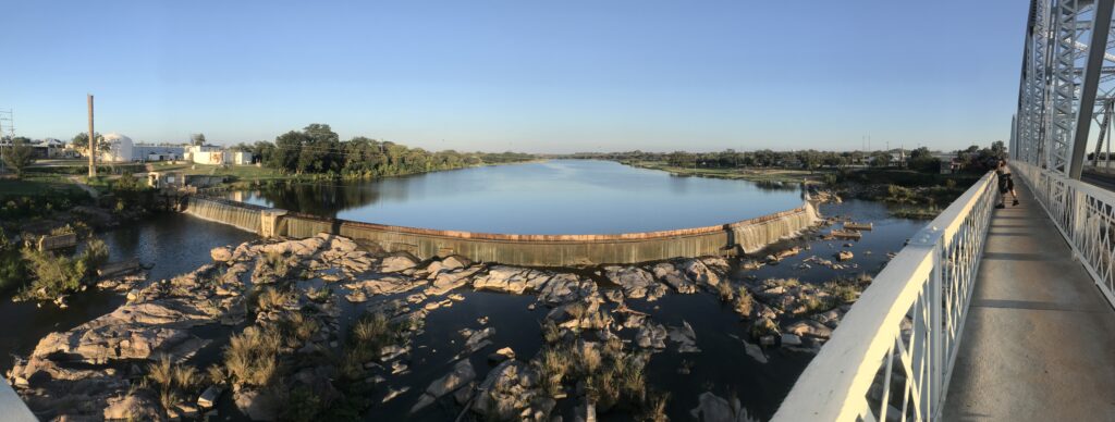 Panoramic View Weir and Bridge