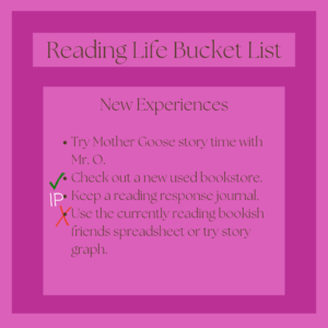 Reading Life Bucket List - New Experiences