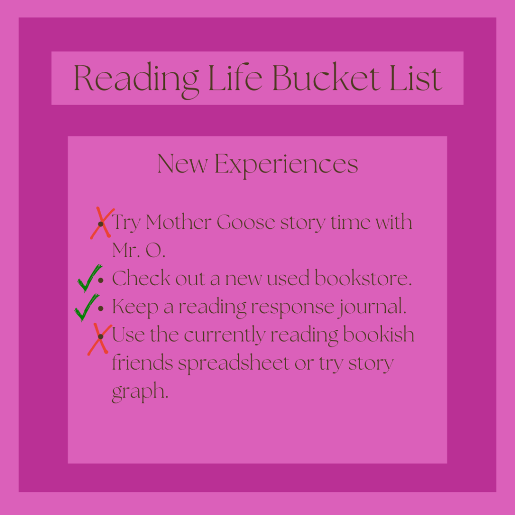 Reading Life Bucket List - New Experiences Goals